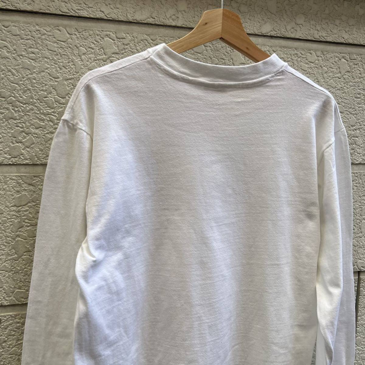80s 90s USA製 白 長袖Tシャツ ロングTシャツ ロンT 馬 アニマル