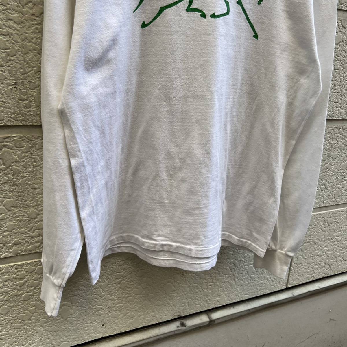 80s 90s USA製 白 長袖Tシャツ ロングTシャツ ロンT 馬 アニマル