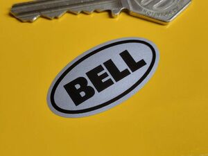 送料無料 Bell Helmets ベル ヘルメット ステッカー シール デカール ブラック&シルバー 40mm x 20mm 2枚セット