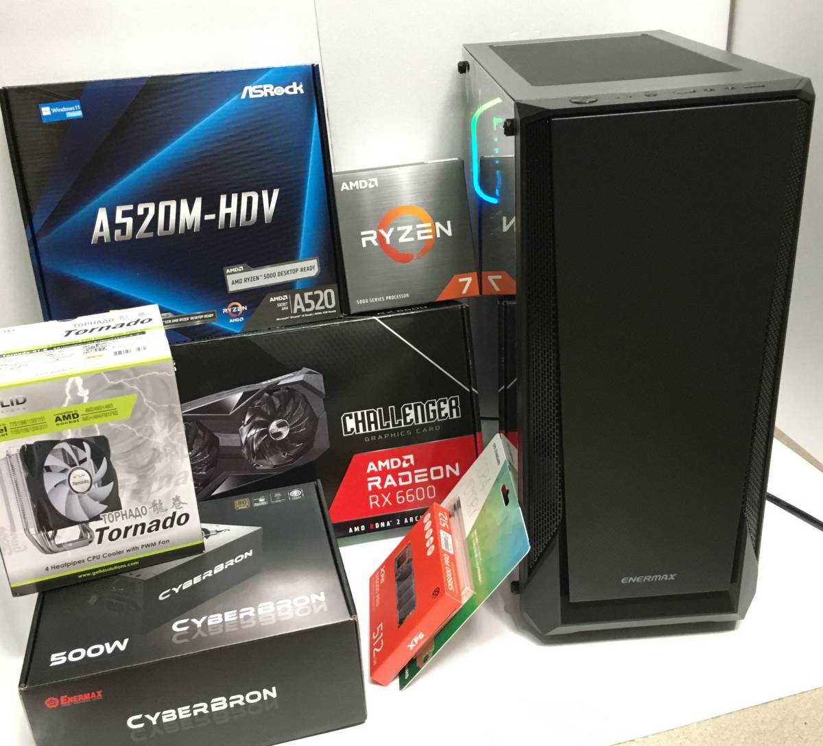 ゲーミングPC AMD Ryzen 7 5700X/RX6600(性能はRTX3060の92～96