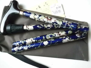 ## new goods folding navy blue ground flower. floral print on goods stick * cane ##