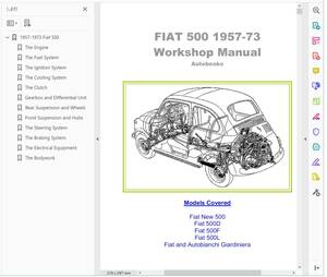 FIAT 500 1957-1973 ワークショップマニュアル リペアマニュアル 整備書フィアット500