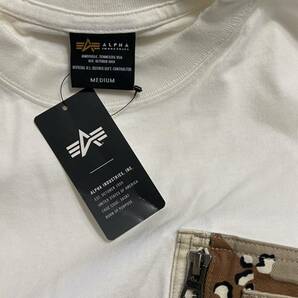 メンズ・3850円【ALPHA INDUSTRIES★アルファインダストリーズ】Tシャツ・ジッパー付き胸ポケット・Mサイズの画像6