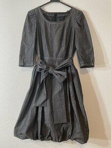 美品　COTOO　コトゥー　ワンピース　バルーンスカート　七分袖　グレー　□ｂ827