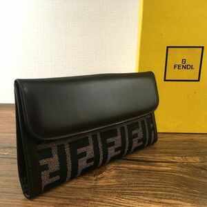 ☆送料無料☆ 未使用品 FENDI 長財布 2804 ズッカ柄 ヴィンテージウォレット 箱付き 455