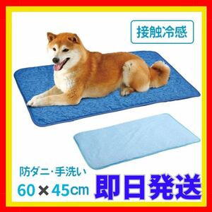 【現品限り】ペット用 洗える 接触冷感 マット 60×45cm リバーシブル ケージサイズ パイル 犬猫 クールマット ひんやりマット クール 冷却