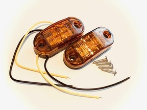 ウィンカー ランプ マーカーランプ 12V 24V LED キャンピングカー トラック トレーラー 2個セット！オレンジ