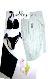 #N02-411-BigApple's9 number frill 3P swimsuit + racy bolero + SOX2 pair collection attaching!! total 3 points collection exhibition!!