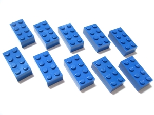 凸レゴ凸　%3001　2x4ブロック（青）　10個
