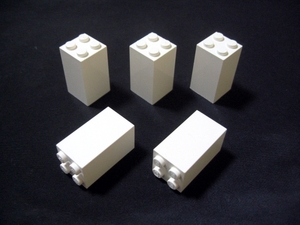 凸レゴ凸　%30145　2x2x3ブロック（白）　5個