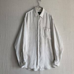 【100%リネン】90s J.CREW シャツ / 実寸L ベージュ USA ビンテージ T3-06020-9308