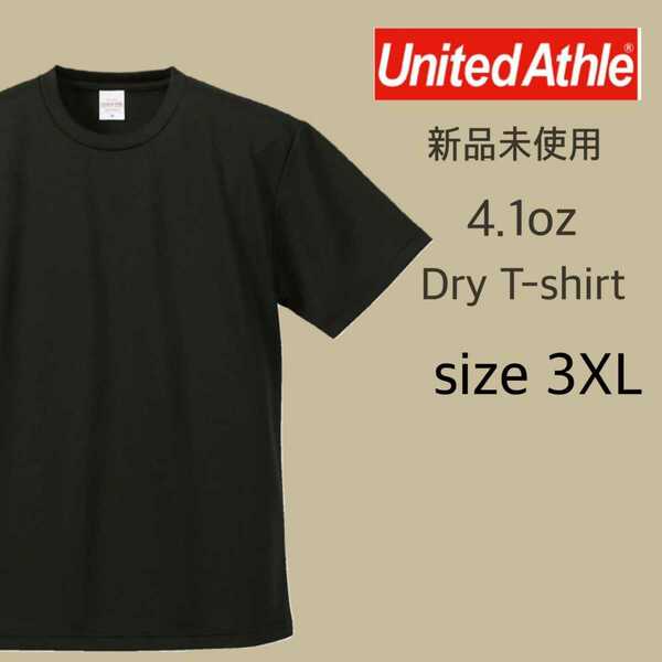 新品 ユナイテッドアスレ 4.1oz ドライアスレチック Tシャツ 黒 3XL United Athle 5900-01