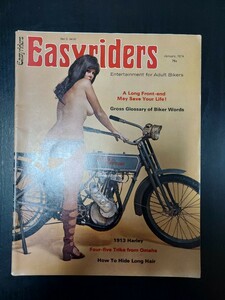 70s 当時物 Easyriders イージーライダース ハーレー ビンテージ ナックル パン ショベル ビンテージ 1974 January 雑誌