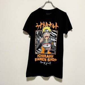 アメリカ古着　NARUTO　ナルト　ラーメン一楽　アニメ　キャラ物　メキシコ製　逆輸入　Sサイズ　半袖　Tシャツ 【J720】