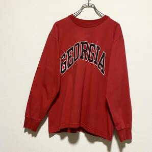 アメリカ古着　ジョージア大学　カレッジプリント　ロンT　長袖Tシャツ　00s ヴィンテージ　USA製　Mサイズ　コットン　【J919】