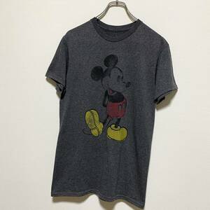 アメリカ古着　ミッキーマウス　半袖　Tシャツ　Disney　ディズニー　Sサイズ　チャコールグレー　【P32】