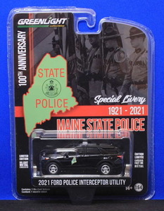 1/64 グリーンライト 2021 Ford Police Interceptor Utility（Maine State Police 100th Anniversary）●