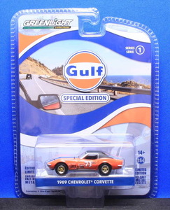 1/64 グリーンライト 1969 Chevrolet Corvette #73 コルベット C3（ガルフ仕様）Gulf Oil ●