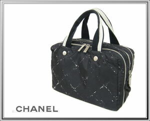 ☆CHANEL/シャネル 旧トラベルライン　ナイロン ハンドバッグ ブラック送料税込み！