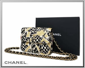 ☆美品CHANEL/シャネル マトラッセ イヤーエンドギフト チェッカーフラッグプリント ミニチェーンショルダーバッグ送料税込み！