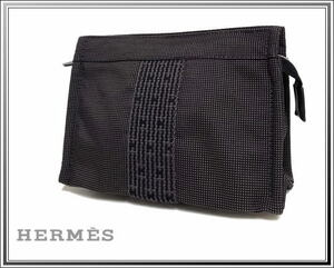 ☆美品HERMES/エルメス エールラインポーチ セカンドバッグ ダークグレー送料税込み！