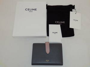 172H468G♪ CELINE セリーヌ 二つ折り コンパクト財布 ウォレット ミディアム ストラップウォレット 箱付き 中古