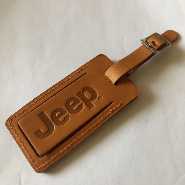 激レア非売品 Jeep ジープ 革製ネームプレート ネームタグ ラゲージタグ ノベルティ