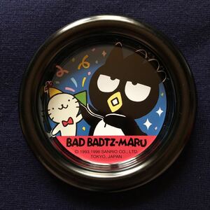 * retro * ultra rare rare goods Sanrio 1996 year made Bad Badtz Maru tin plate can Coaster that time thing 