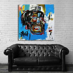 バスキア Basquiat 特大 ポスター 100x100cm 海外 アート インテリア 雑貨 グッズ 絵 フォト グラフィティ 画家 ジャン ミシェル 大 2