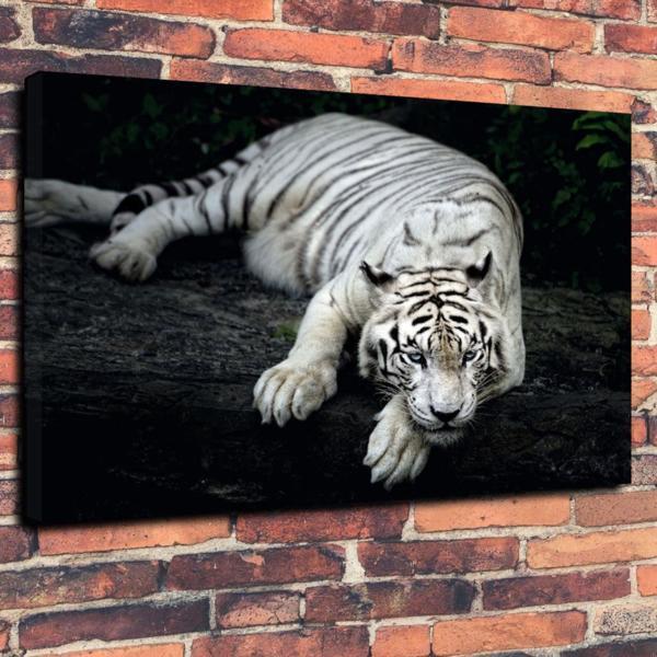 Tiger Weißer Tiger Hochwertige Leinwand Kunst Panel Poster A1 Fremdwaren Tier Abstrakte Kunst Malerei Großwaren Foto, Gedruckte Materialien, Poster, Andere