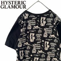 【送料無料】HYSTERIC GLAMOUR ヒステリックグラマー　総柄　デビル　Tシャツ　半袖　ブラック　黒　メンズ　ヒスガール　S_画像1