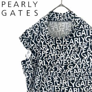 【送料無料】Pearly Gates パーリーゲイツ　総柄　モックネック　ゴルフウェア　S GOLF フリル袖　ロゴ　ハイネック　近年モデル　0