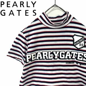 【送料無料】Pearly Gates パーリーゲイツ　ハイネック　ボーダー　モックネック　0 S 半袖　ハイネック　レディース　ゴルフ　GOLF