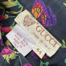 【送料無料】GUCCI グッチ　花柄　ボタニカル　シャツ　レディース　シルク　長袖　44 マルチカラー_画像4