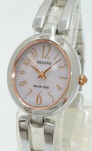  operation goods!! CITIZEN/ Citizen REGUNO/ Regno SOLAR-TECH solar pink series dial watch lady's USED goods E031-S103860*