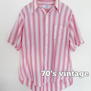 70's vintage TOWNCRAFT タウンクラフト 半袖シャツ　ストライプシャツ