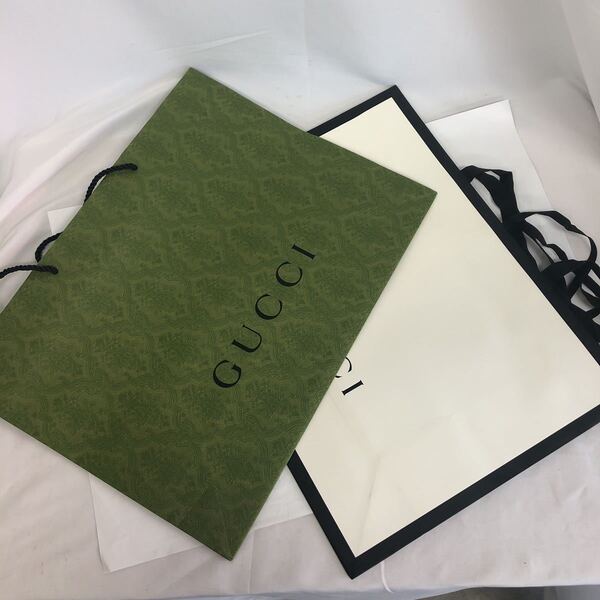 GUCCI グッチ 送料無料 ショッパー グリーン バッグ用 セット ショップ袋 紙袋 ②