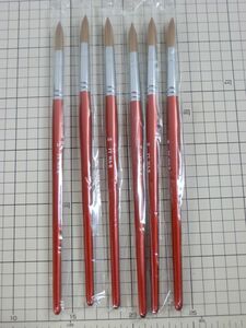 6 pcs set [ new goods / unused ] name . large ..(Namurataiseidou) acrylic fiber writing brush FT WA-R 6 number 