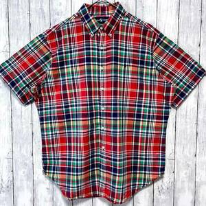ラルフローレン Ralph Lauren 半袖シャツ チェックシャツ メンズ ワンポイント コットン100% XLサイズ 3‐489
