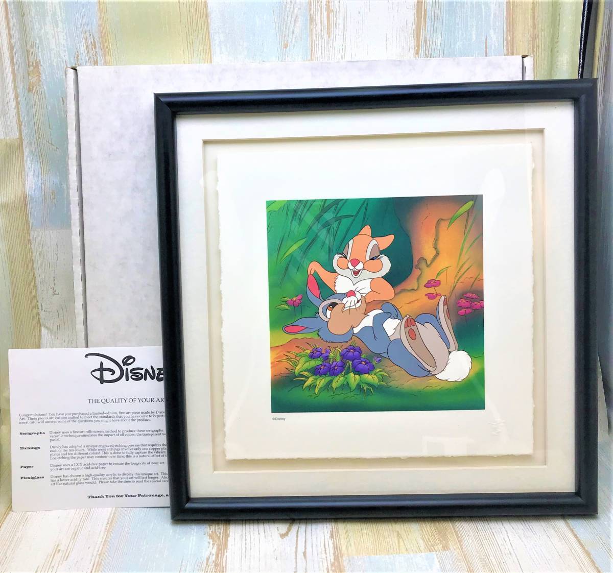 限定品★バンビ Bambi とんすけ Thumper ウサギ 兎 ミス･バニー アートギャラリー★ディズニートレジャー Disney TDL 絵 絵画 額縁, アンティーク, コレクション, ディズニー, その他