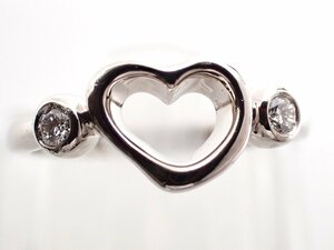 TIFFANY&Co( Tiffany ) Open Heart 2P diamond ring pt950 7.5 number 