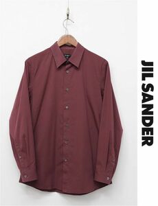 HGA-B304/JILSANDER ジルサンダー 長袖ドレスシャツ ストレッチ コットン ナイロン混 39 15 1/2 M程度 ボルドー 赤紫 イタリア製