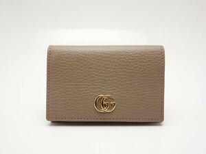 GUCCI グッチ プチマーモント 名刺入れ　カードケース　474748 ヌードベージュ　レザー　小物　中古　送料無料【質屋出品】