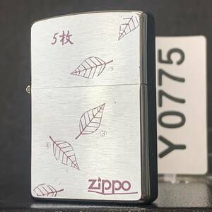 美商品 ZIPPO 5枚葉っぱ柄 ジッポー オイルライター シルバー Y0775