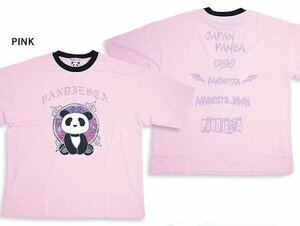 ちょっと原宿系パンダTシャツ◆PANDIESTA JAPAN ピンクMサイズ 523106 パンディエスタジャパン ゆったりめ オーバーサイズ ユニセックス