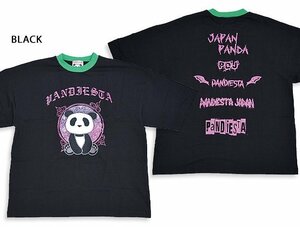 ちょっと原宿系パンダTシャツ◆PANDIESTA JAPAN ブラックLサイズ 523106 パンディエスタジャパン ゆったりめ オーバーサイズ ユニセックス