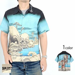 SUN SURF × 歌川広重 SPECIAL EDITION 「HIROSHIGE BLUE」アロハシャツ◆SUN SURF ブルーLサイズ SS39130 サンサーフ 和柄 和風 日本製