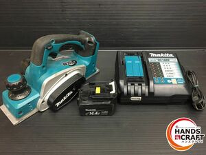 ▼【中古品】makita マキタ KP140DZ 充電式カンナ 14.4V 充電器 バッテリー付