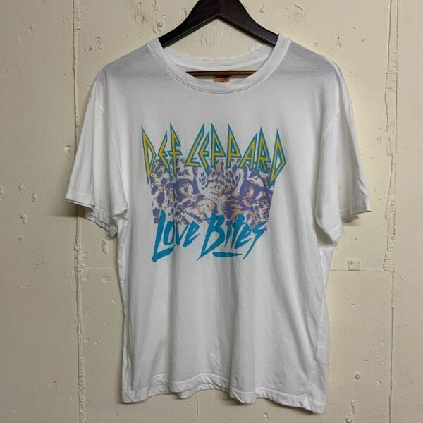 DEF LEPPARDデフレパード87年ツアーTシャツレプリカバンドTシャツ古着ロックTシャツサイズＭ