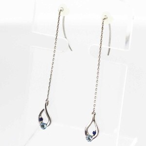 Star Jewelry スタージュエリー サファイア ブルートパーズ ピアス 750 K18 WG ホワイトゴールド